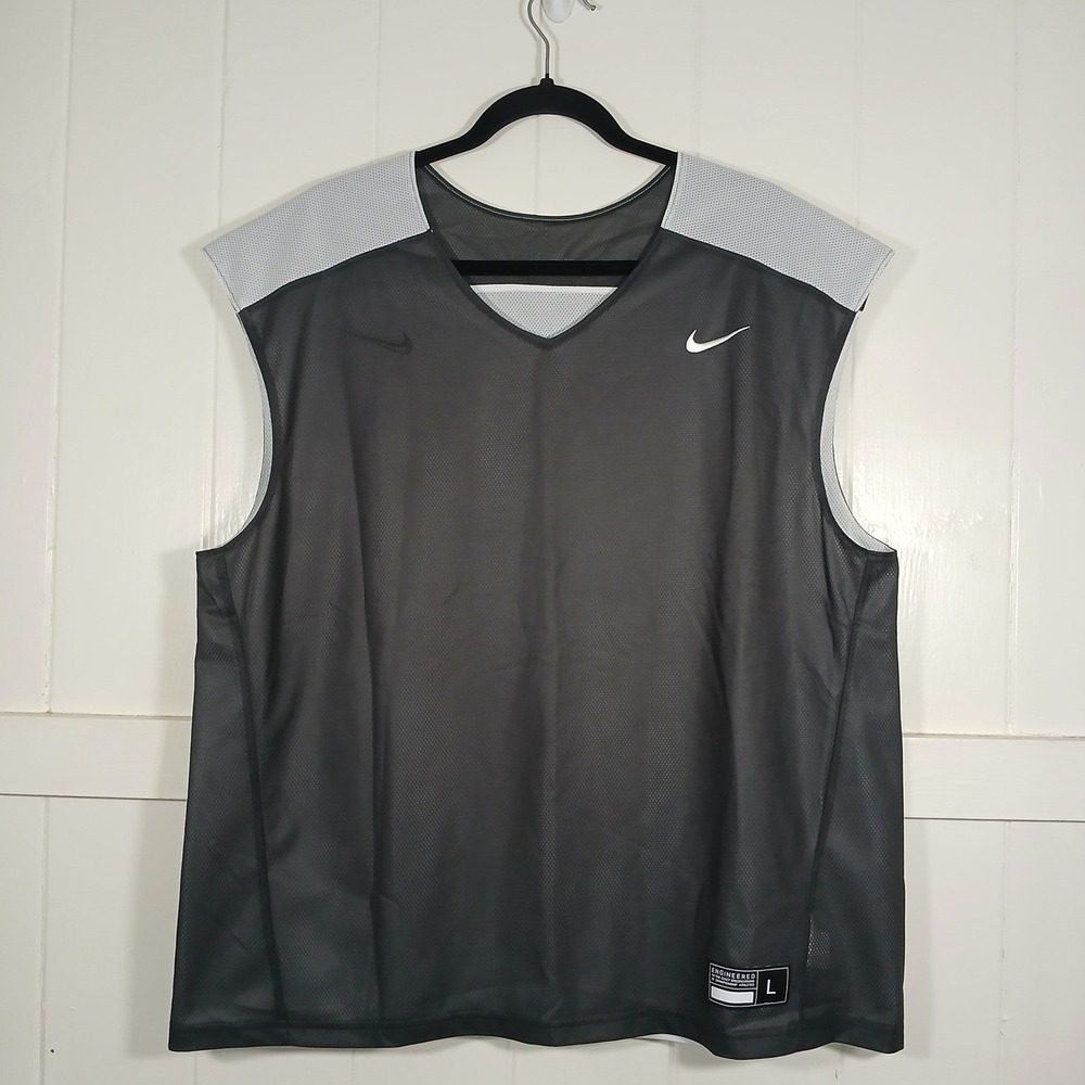 Nike Reversible Basketball Jersey Black White Mesh Tank BQ3129-061‎ Mens Large